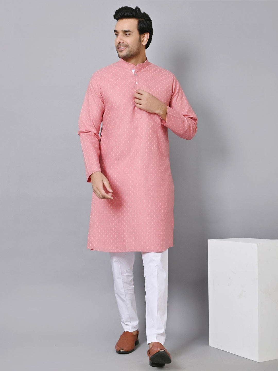 Ethnic Motifs Pink Kurta Set