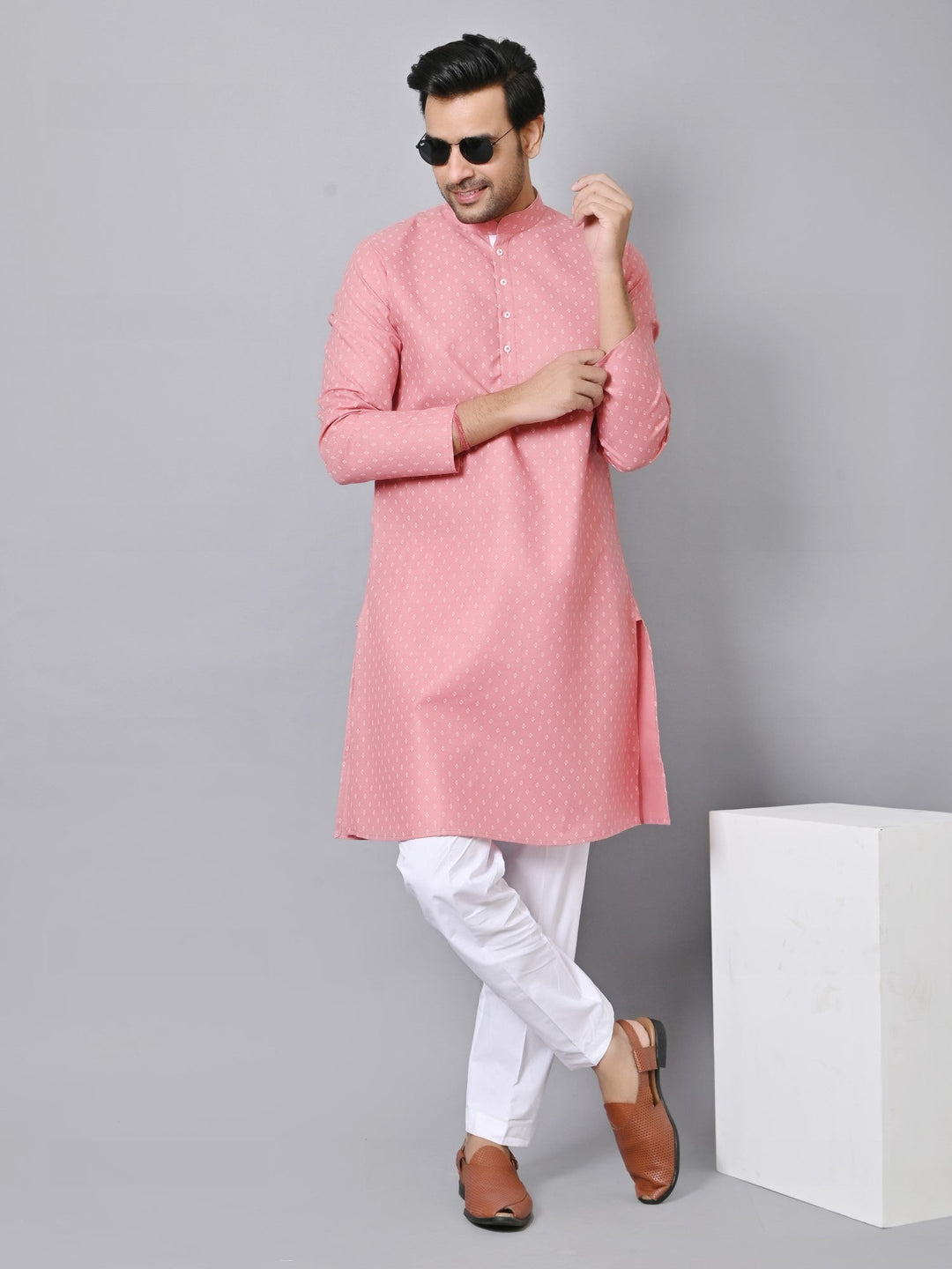 Ethnic Motifs Pink Kurta Set