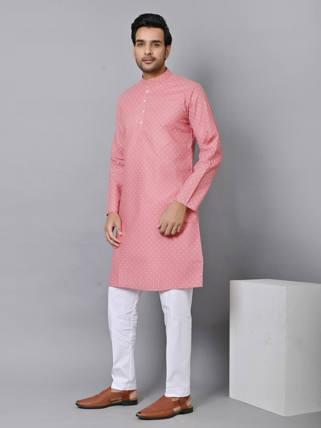 Ethnic Motifs Pink Kurta Set