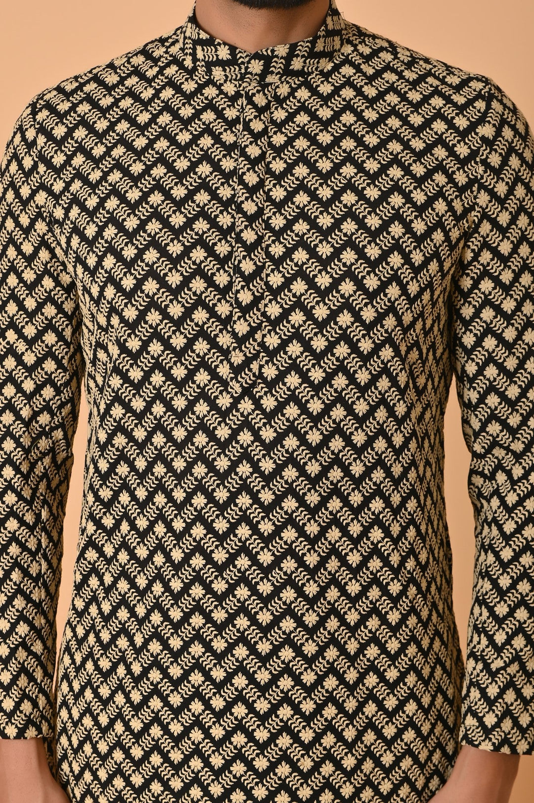 Chikan Black Kurta Set