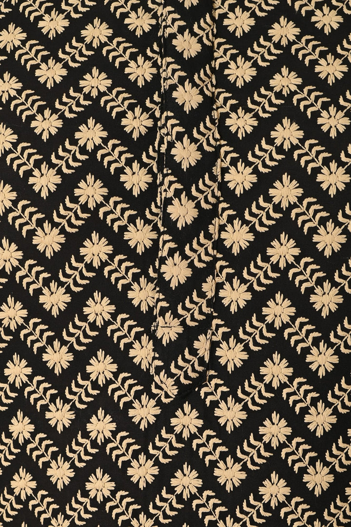 Chikan Black Kurta Set