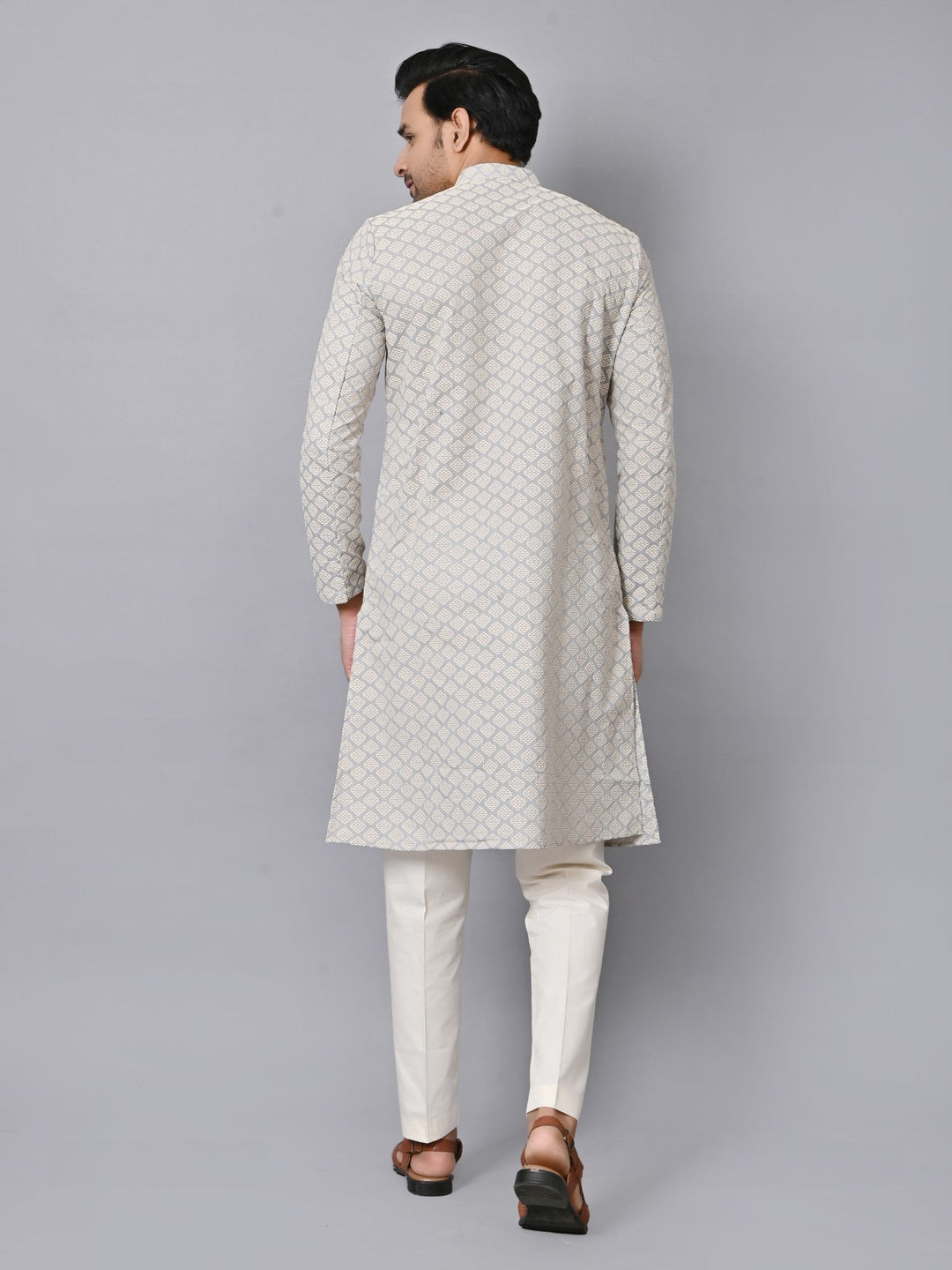 Chikan Grey Kurta Set