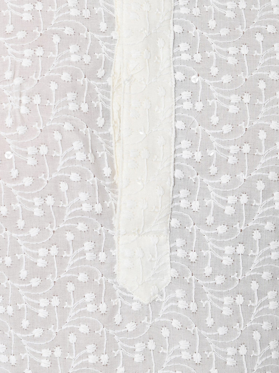 Chikan Cream Kurta Set