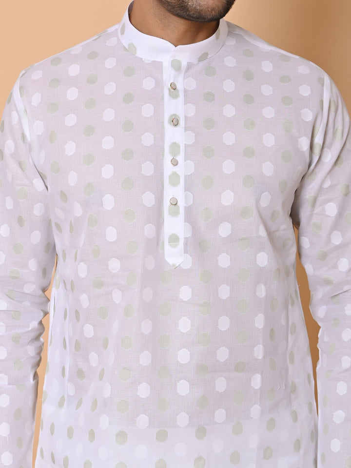 Geometric White Kurta Set