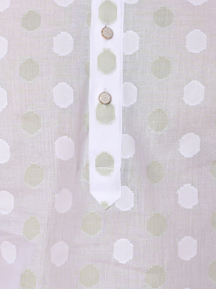 Geometric White Kurta Set