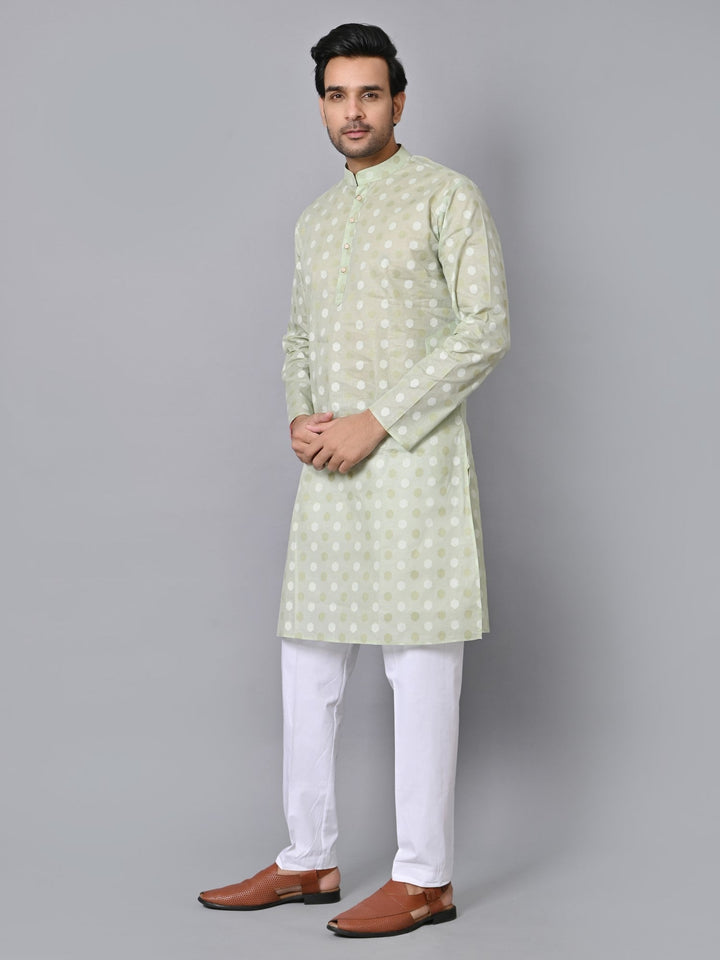 Geometric Green Kurta Set