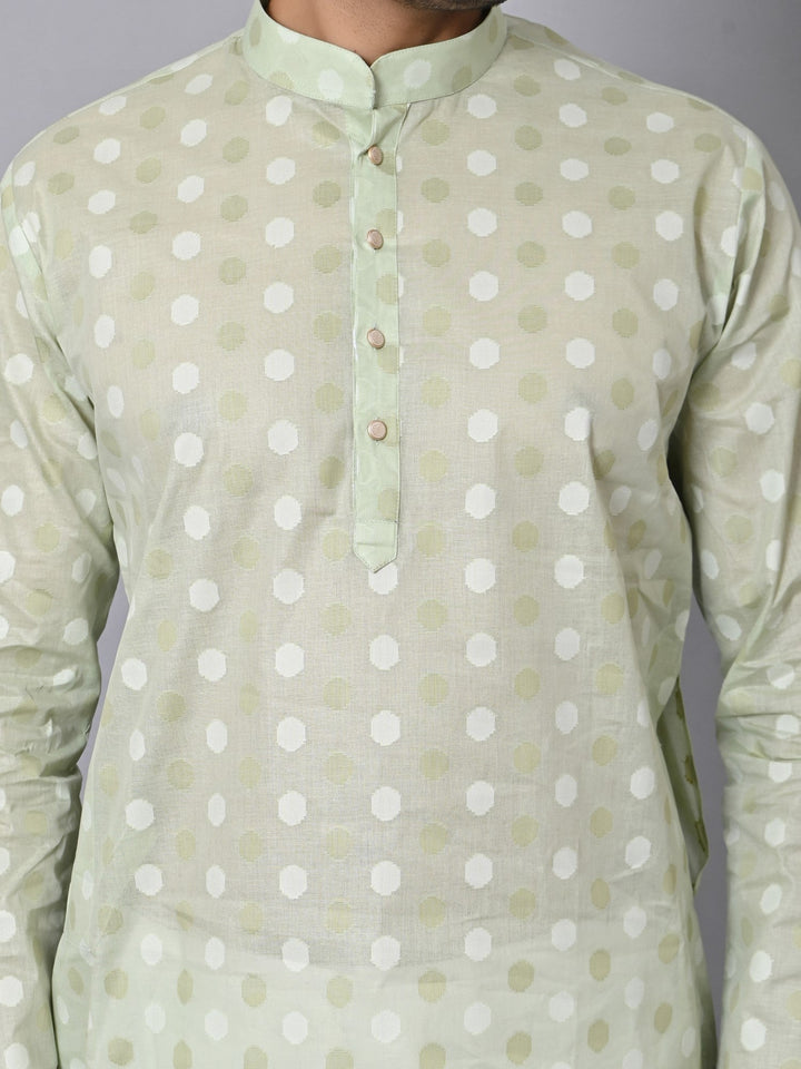 Geometric Green Kurta Set