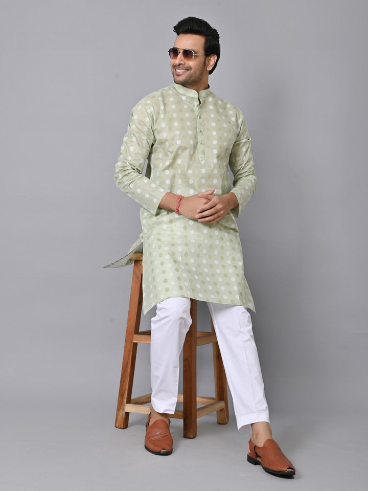 Geometric Green Kurta Set