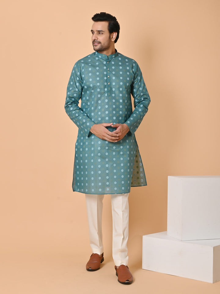 Geometric Green Kurta Set
