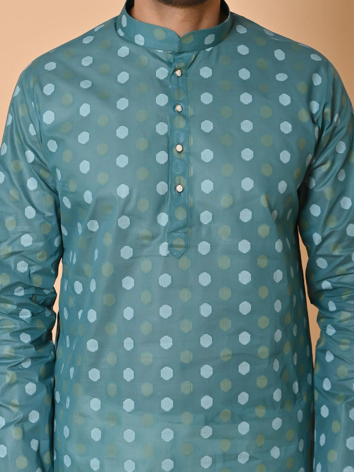 Geometric Green Kurta Set