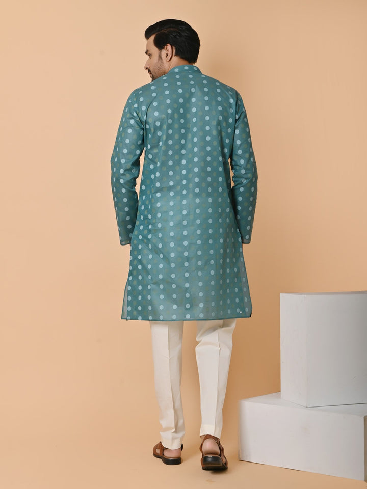 Geometric Green Kurta Set
