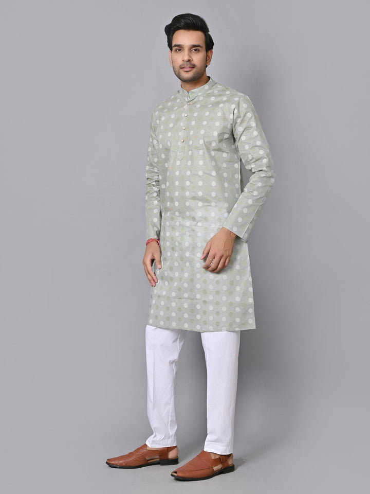 Geometric Grey Kurta Set