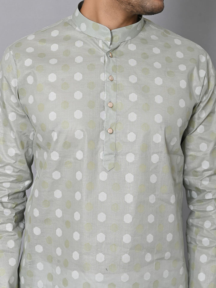 Geometric Grey Kurta Set