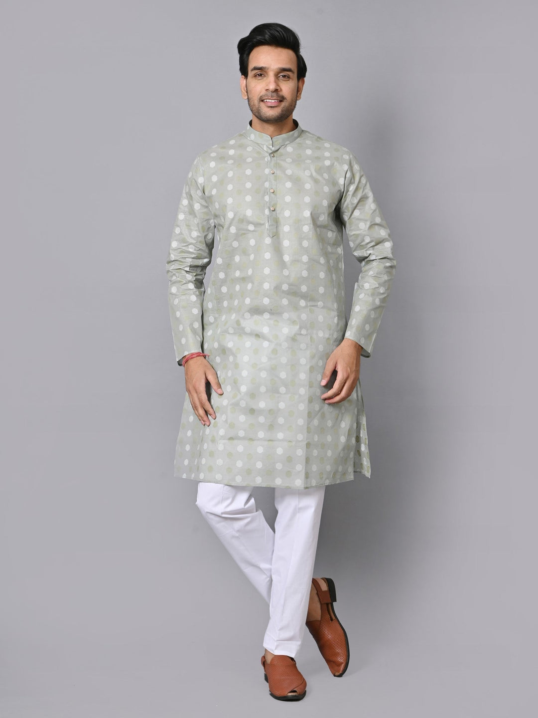 Geometric Grey Kurta Set