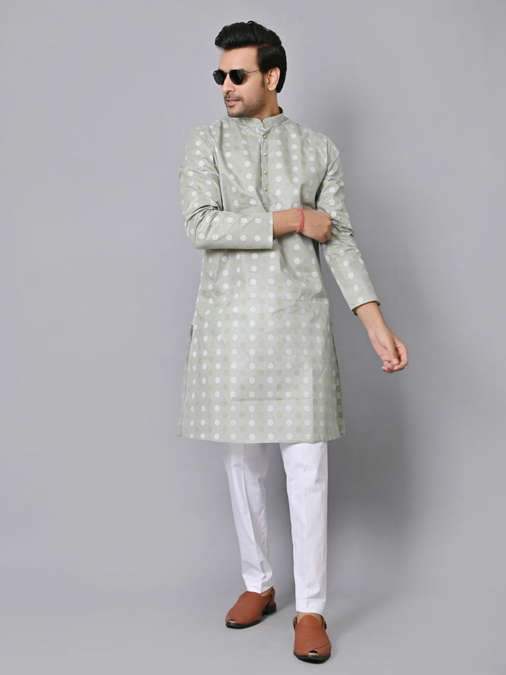 Geometric Grey Kurta Set