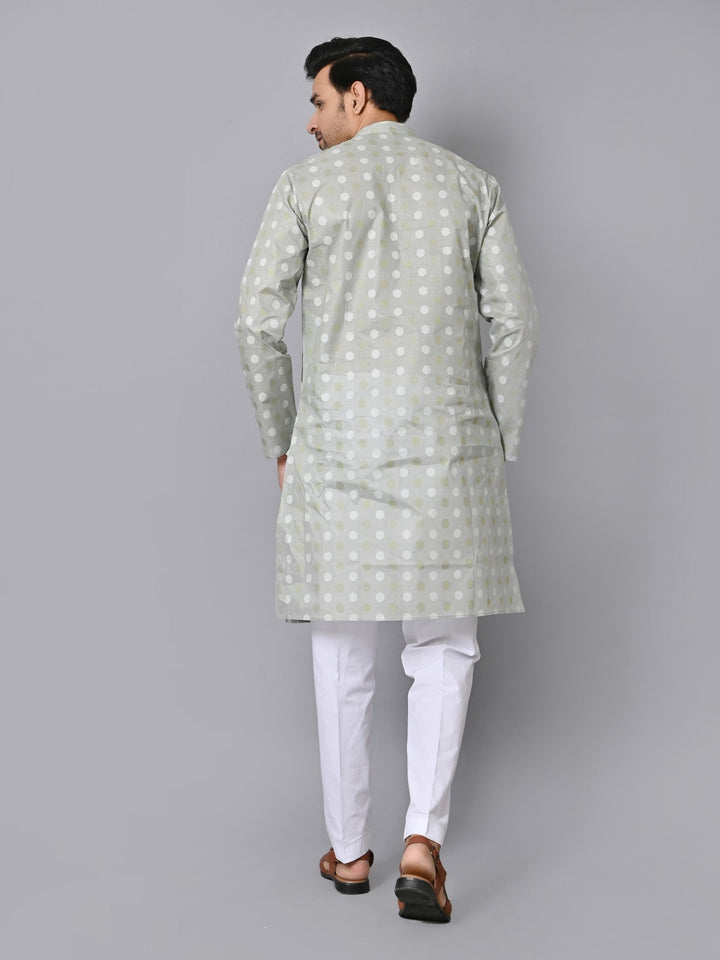 Geometric Grey Kurta Set