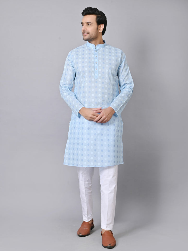 Geometric Blue Kurta Set