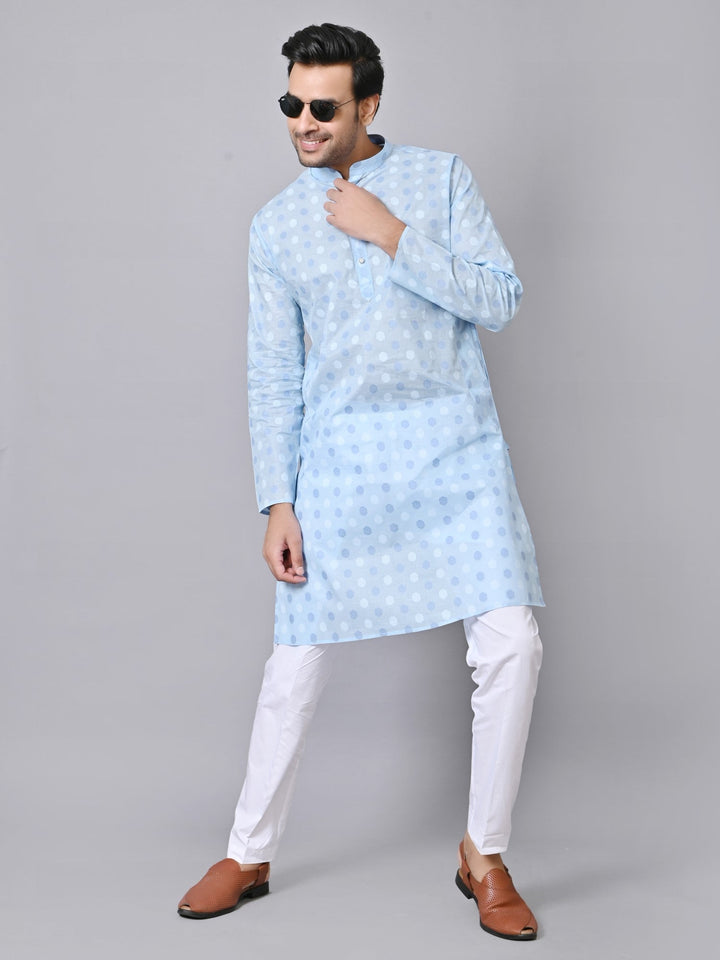 Geometric Blue Kurta Set