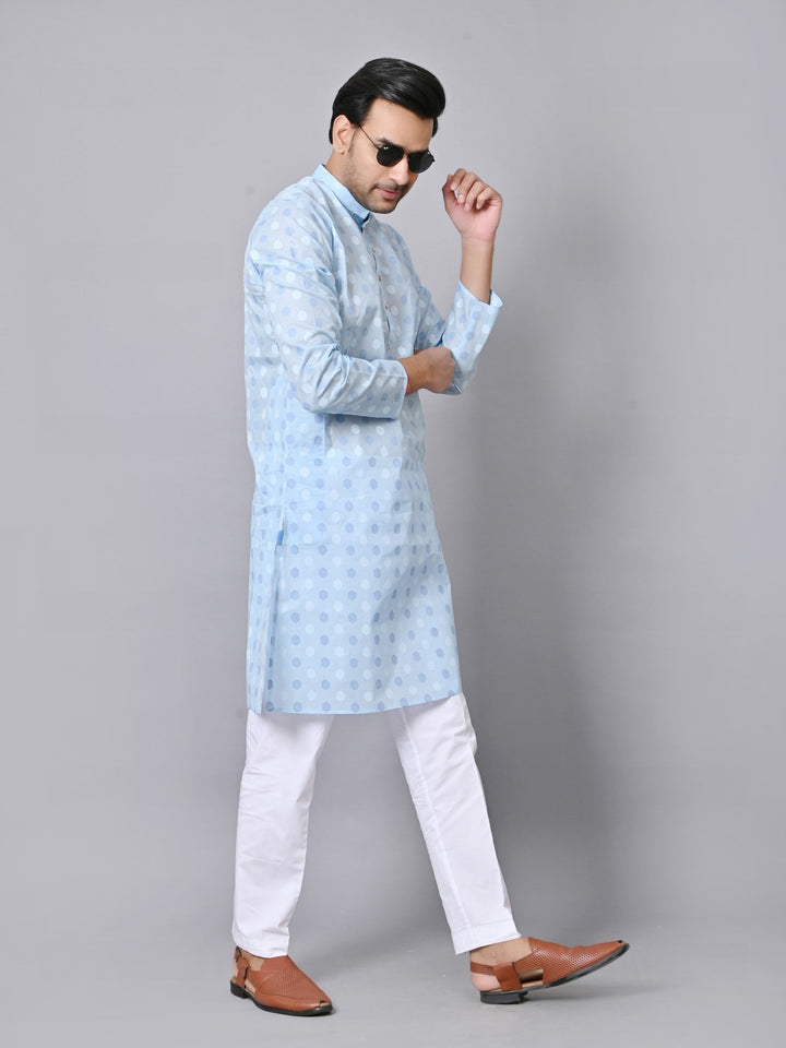 Geometric Blue Kurta Set