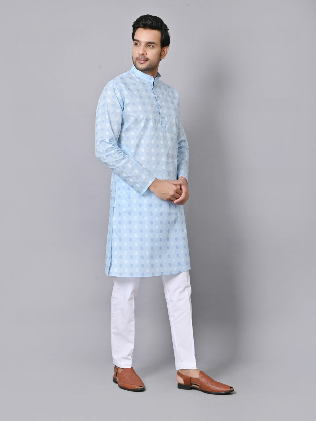 Geometric Blue Kurta Set