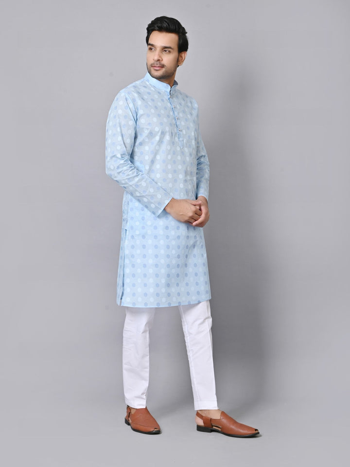 Geometric Blue Kurta Set