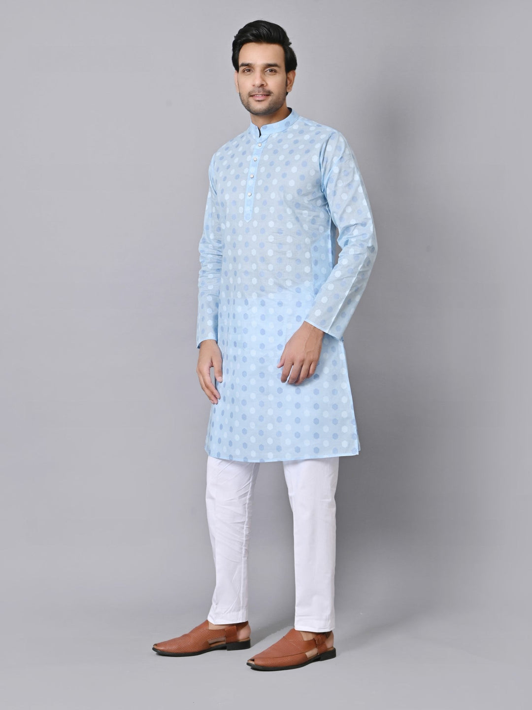 Geometric Blue Kurta Set