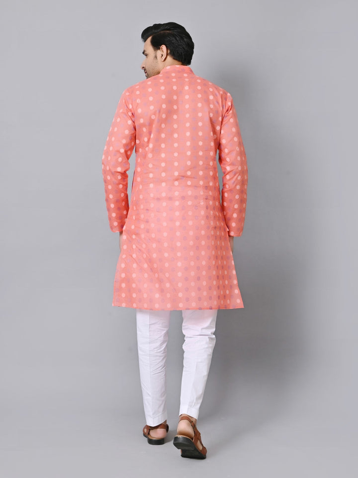 Geometric Peach Kurta Set