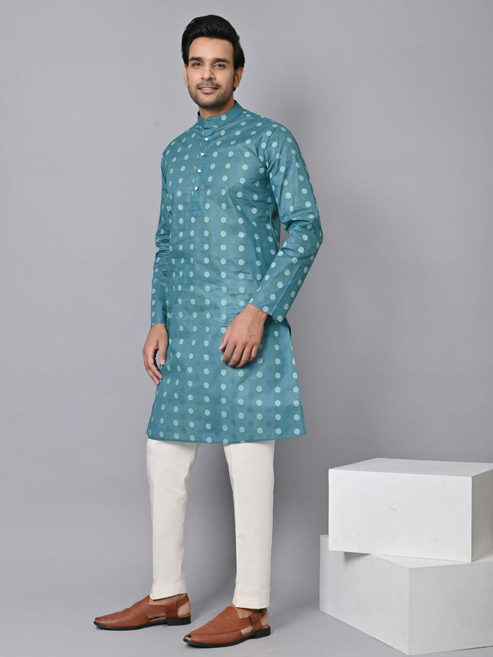 Geometric Green Kurta Set