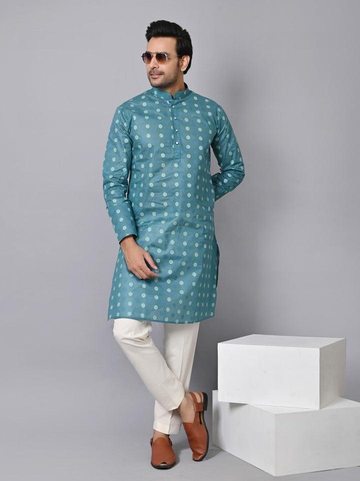 Geometric Green Kurta Set