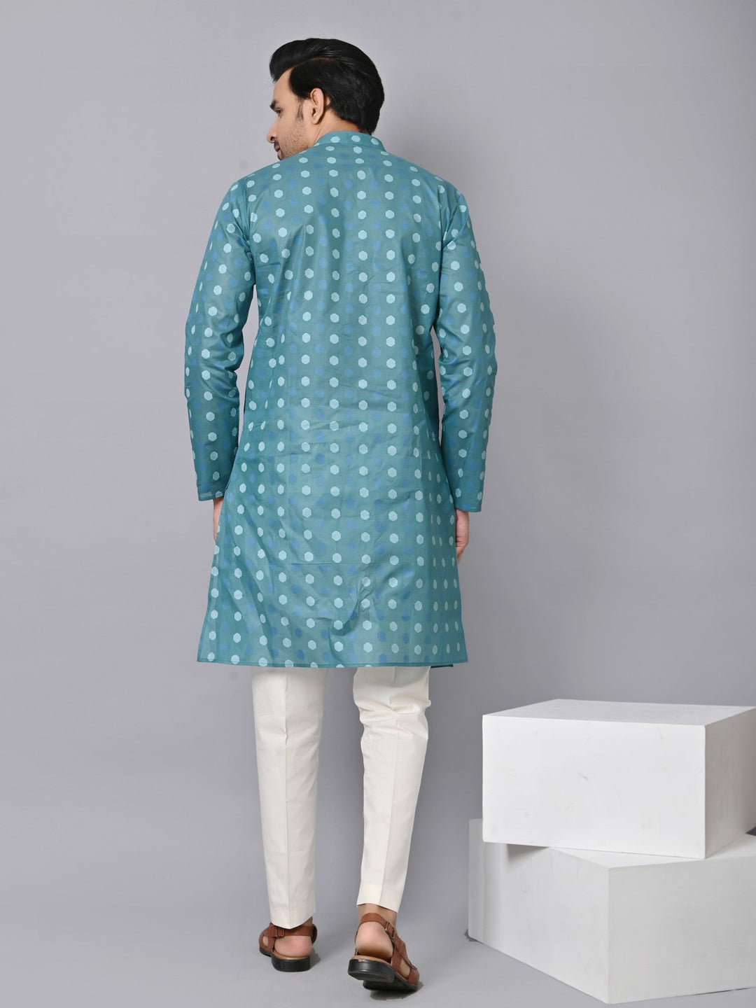 Geometric Green Kurta Set