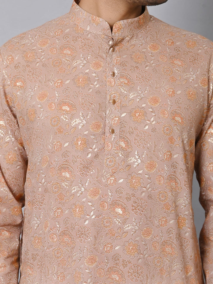 Floral Brown Kurta Set