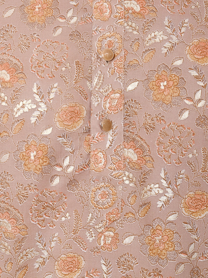 Floral Brown Kurta Set