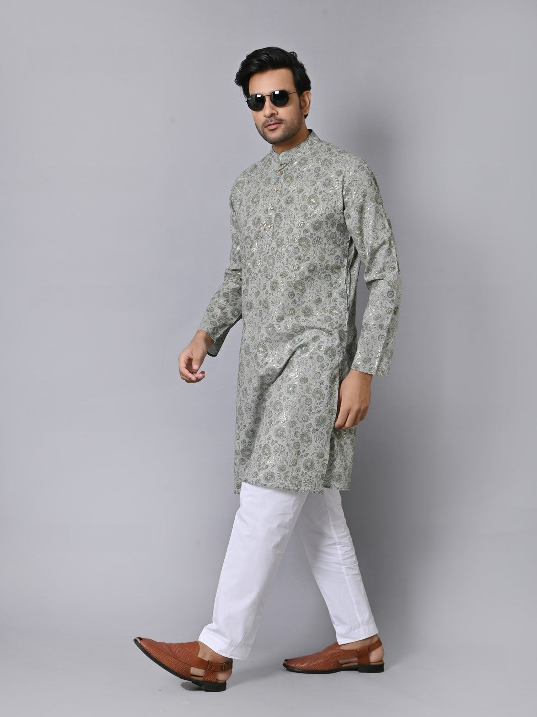 Floral Green Kurta Set