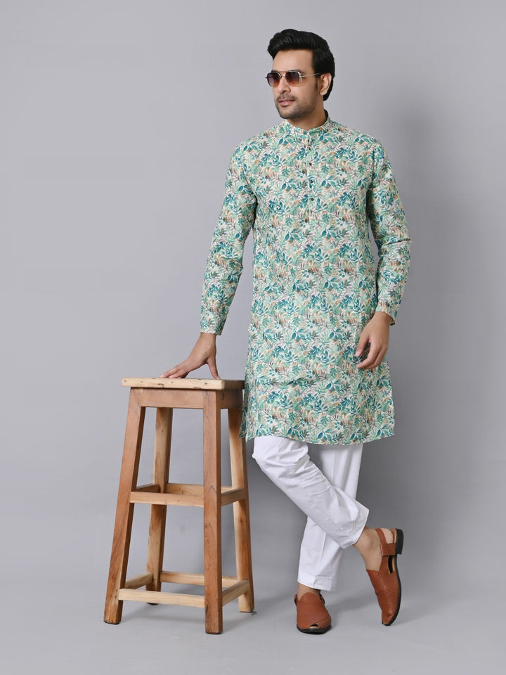 Leafs Green Kurta Set