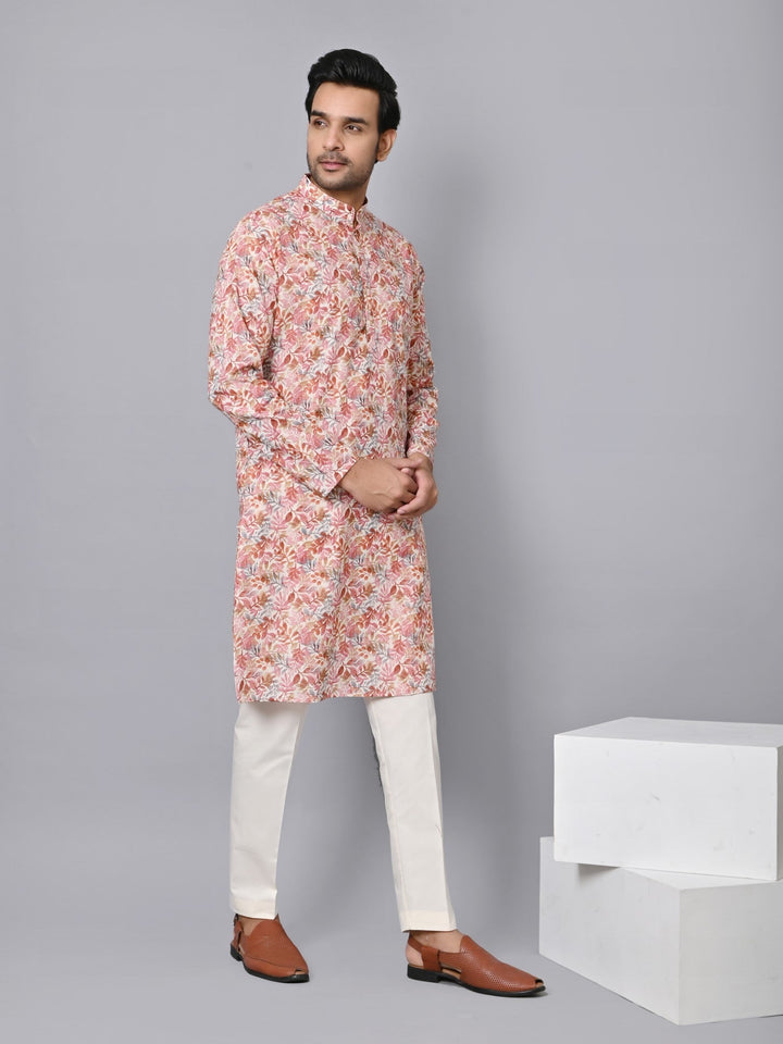 Leafs Pink Kurta Set