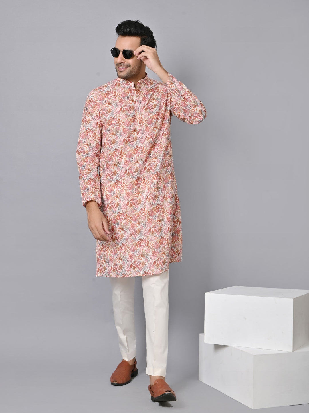 Leafs Pink Kurta Set