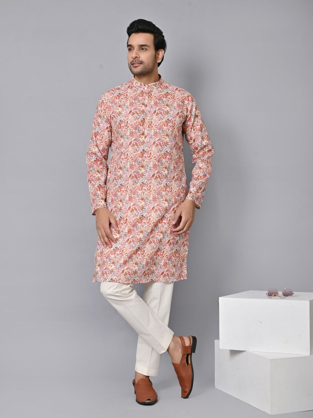 Leafs Pink Kurta Set