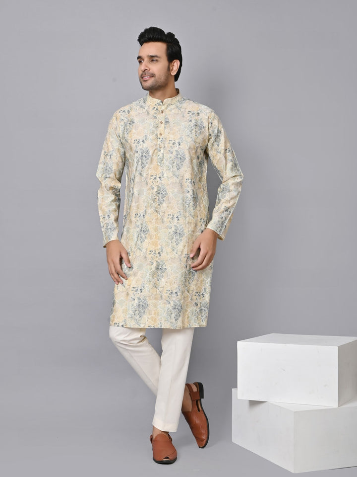 Textured Blue Kurta Set