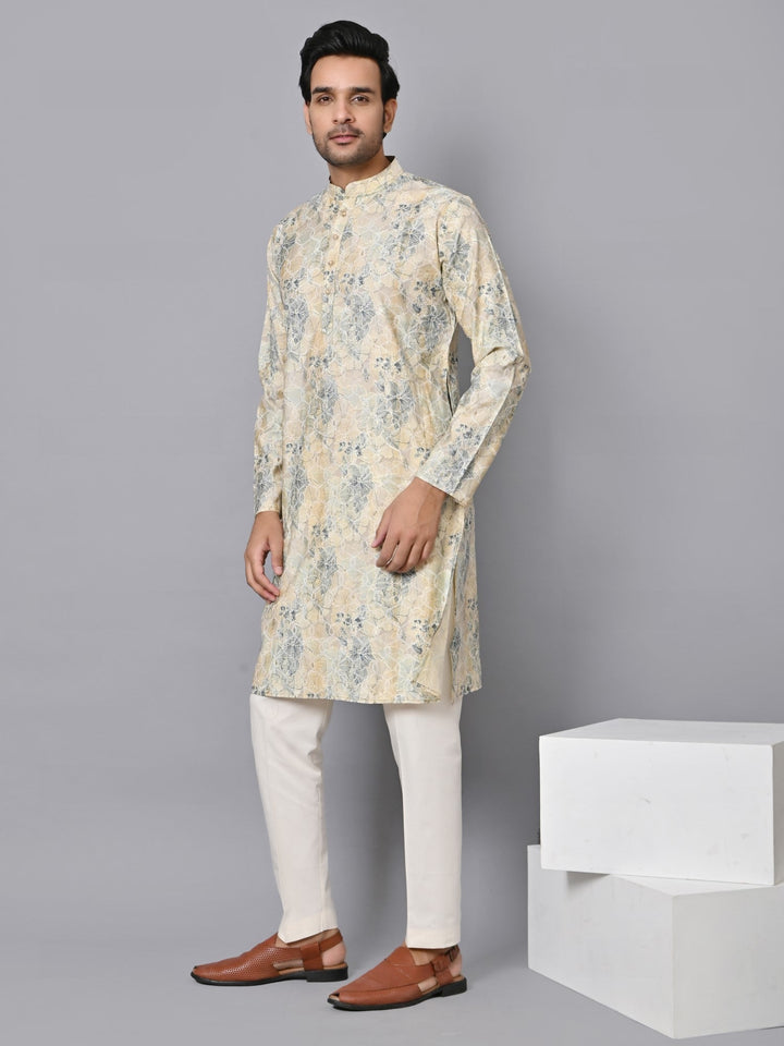 Textured Blue Kurta Set