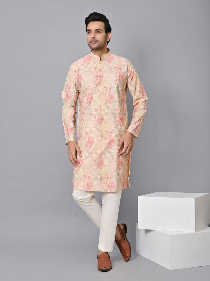 Textured Pink Kurta Set