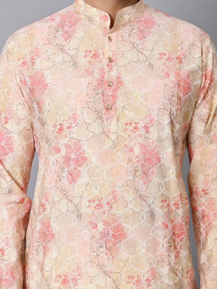 Textured Pink Kurta Set