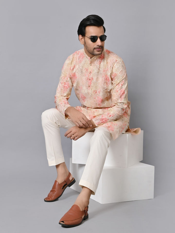 Textured Pink Kurta Set