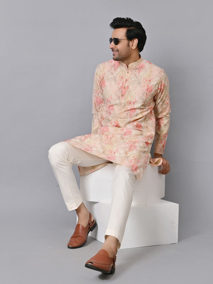 Textured Pink Kurta Set