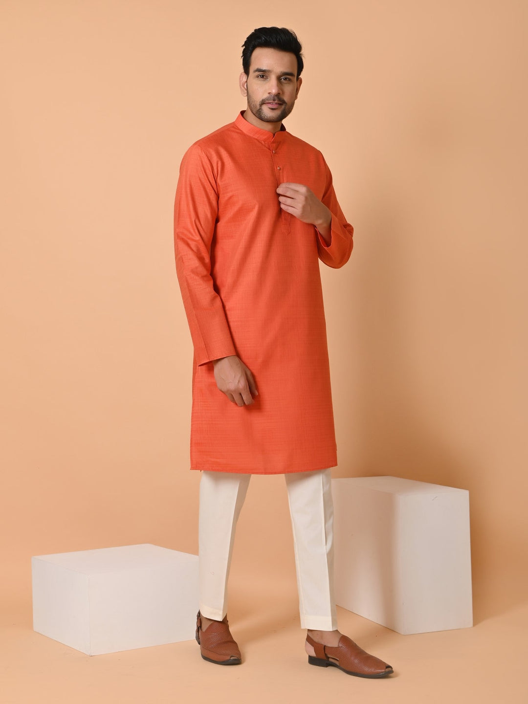 Solid Red Kurta Set