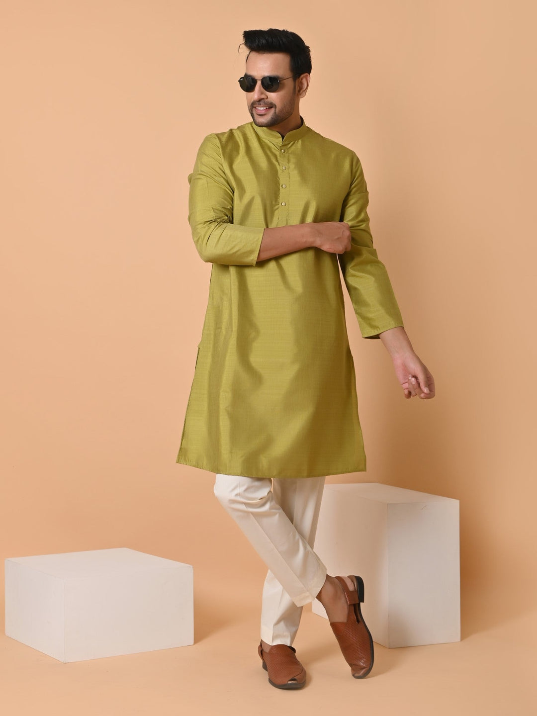 Solid Green Kurta Set