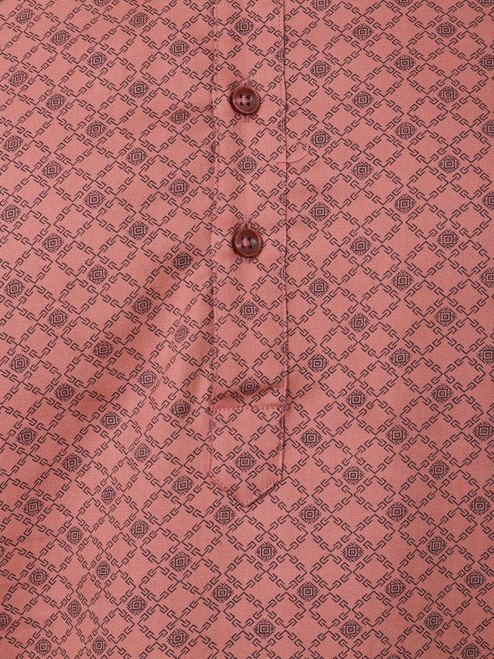 Checked Rust Kurta Set