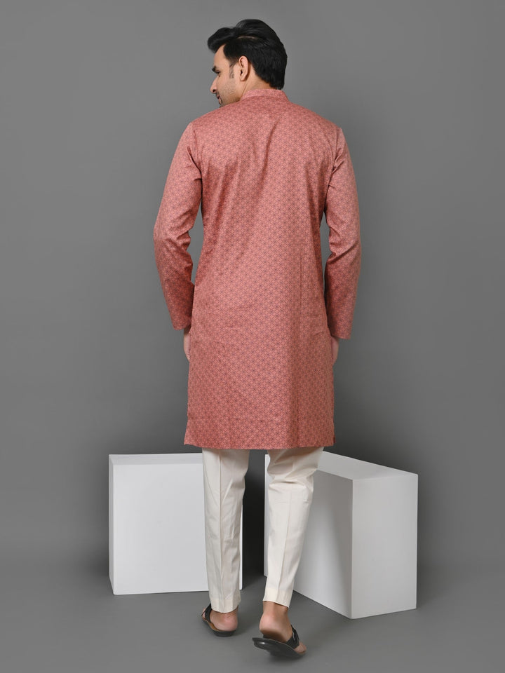 Checked Rust Kurta Set