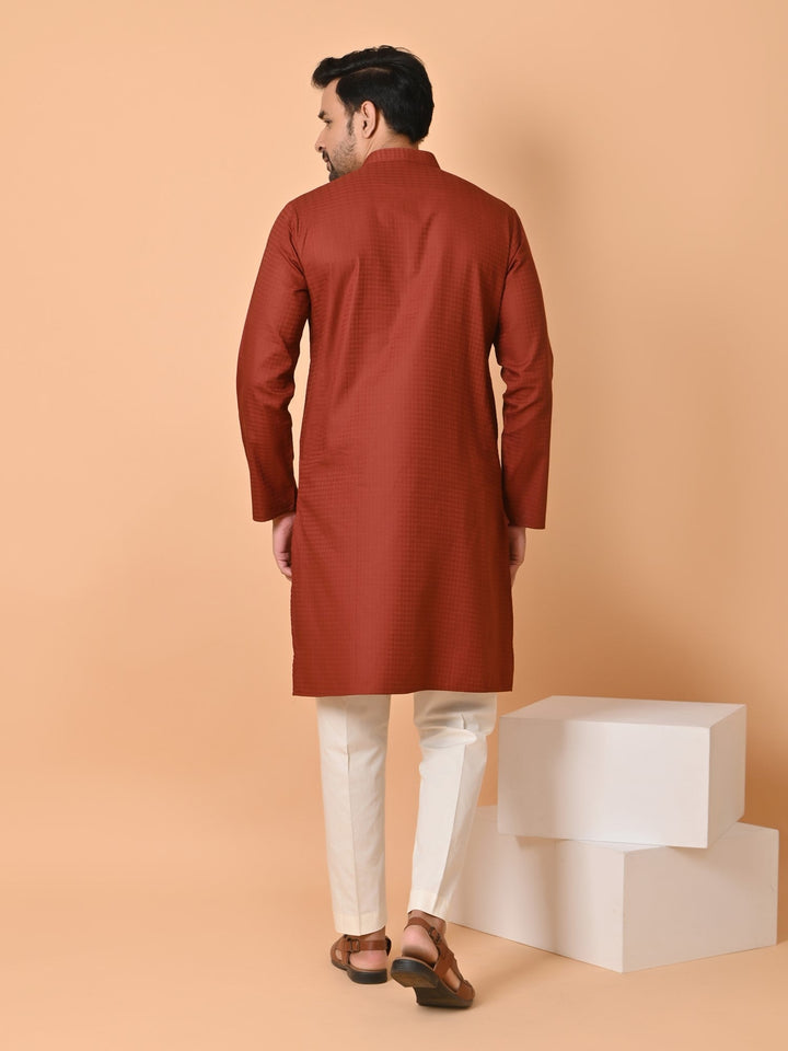 Striped Rust Kurta Set