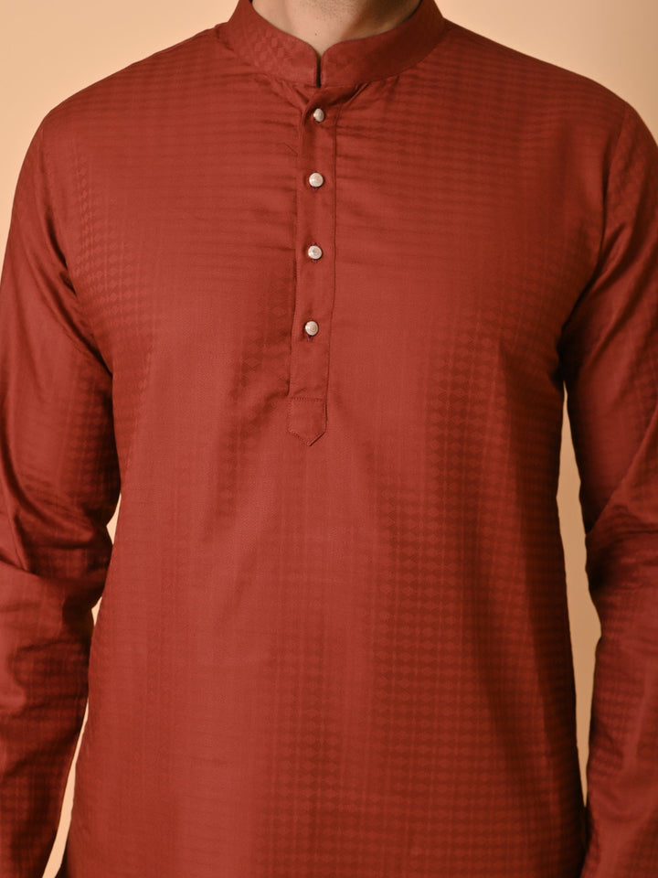 Striped Rust Kurta Set