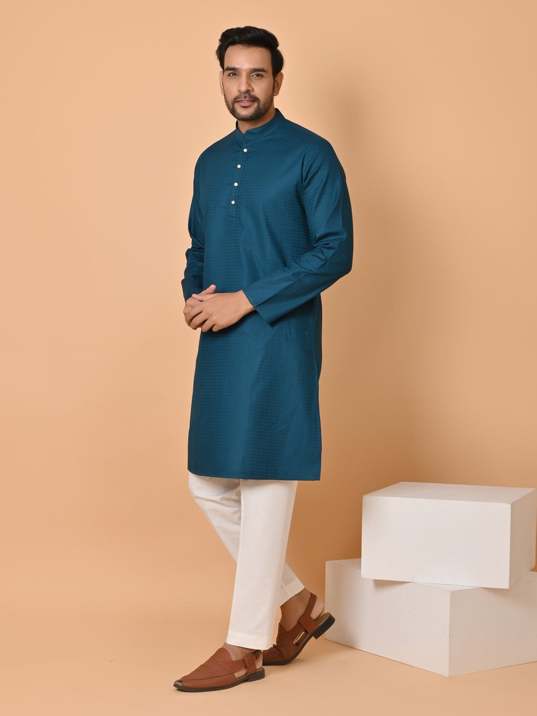 Striped Green Kurta Set